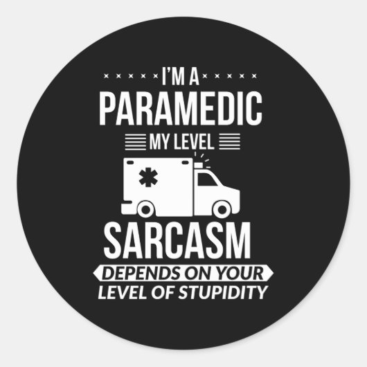 Sticker Rond Funny Paramedic Emt Gift  (Devant)