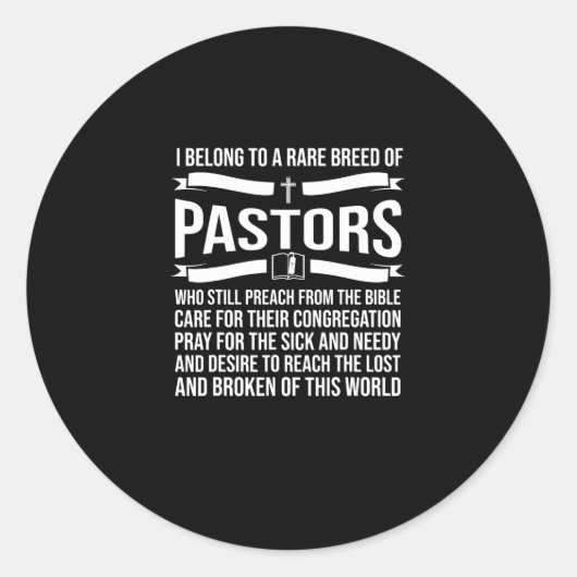Sticker Rond Funny Pastor Appreciation Venin Christian Preacher (Devant)