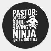 Sticker Rond Funny Pastor Humor Christian Faith Leadership Joke (Devant)
