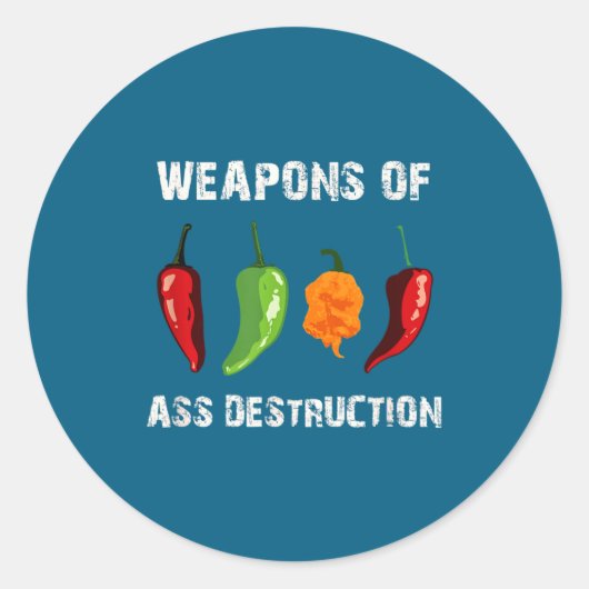 Sticker Rond Funny Pepper Chili Head Scy Hot Foods  (Devant)