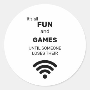 Sticker Rond Funny Perdre le T-shirt Internet WiFi