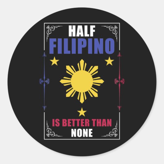 Sticker Rond Funny Philippin Américain Philippines Pinoy Pinay (Devant)