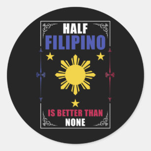 Sticker Rond Funny Philippin Américain Philippines Pinoy Pinay