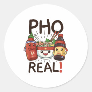 Sticker Rond Funny Pho Threads Co. Fun Vietnamese Pho Noodle So