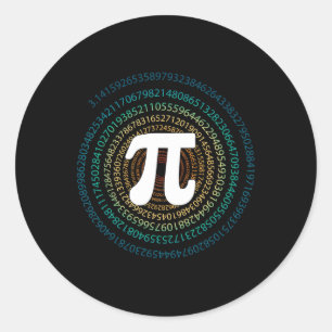 Sticker Rond Funny Pi Day 3.14 Pi Spiral Math Geek Teac étudian