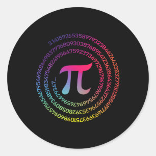 Sticker Rond Funny Pi Day Spiral Pi Math Pour Pi Day 3.14