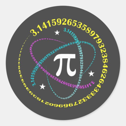 Sticker Rond Funny Pi Day  with Pie – Math Lover Gift (Devant)