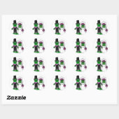 Sticker Rond Funny Pickle Bride et Groom Mariage Art (Feuille)