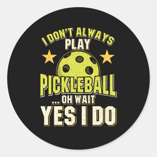 Sticker Rond Funny Pickleball (Devant)