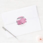 Sticker Rond Funny Pink Chevron Silly Elephant (Enveloppe)