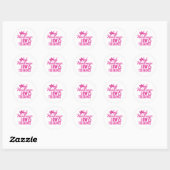 Sticker Rond Funny Pink Girly Attitude Quote (Feuille)