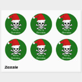 Sticker Rond Funny Pirate Joyeux voeux de Noël Arrgh Matey (Feuille)
