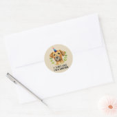Sticker Rond Funny Pit Bull Chien Unicorne (Enveloppe)
