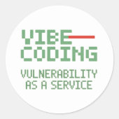 Sticker Rond funny pixel-art Cybersecurity network (Devant)