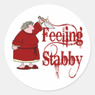 Sticker Rond Funny PMS Stabby