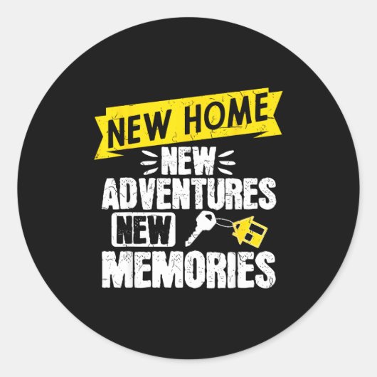 Sticker Rond Funny Proud Homeowner New Homenew Adventures New M (Devant)