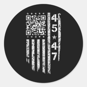 Sticker Rond Funny Qr He back Président Trump Code