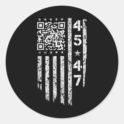 Sticker Rond Funny Qr He back Président Trump Code (Devant)