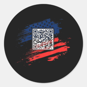 Sticker Rond Funny Qr President Trump Dance Code