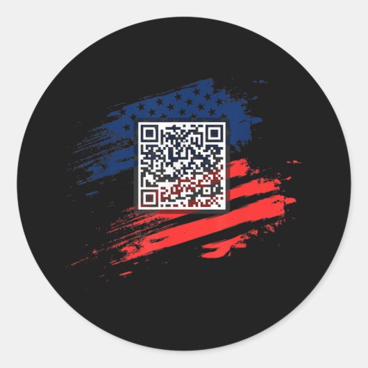 Sticker Rond Funny Qr President Trump Dance Code (Devant)