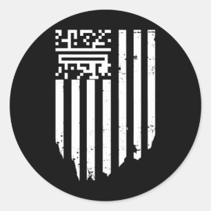 Sticker Rond Funny Qr President Trump Dance Code
