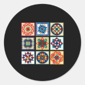 Sticker Rond Funny Quilting Sewing Make A Quilt Patterns Quilte (Devant)