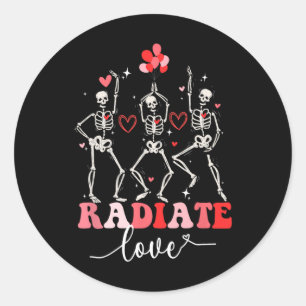Sticker Rond Funny Radiate Love Valentine X-ray Tech Radiologie
