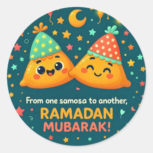 Sticker Rond Funny Ramadan Mubarak (Devant)