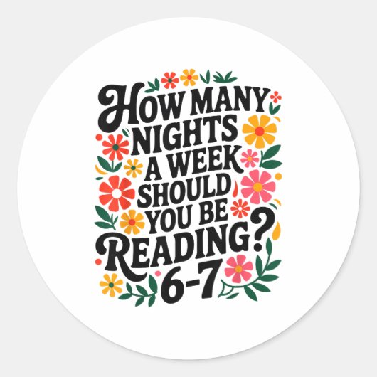 Sticker Rond Funny Reading 6 7 Six Seven Meme Englieacher Book (Devant)