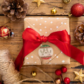 Sticker Rond Funny Reindeer Custom Famille de Noël