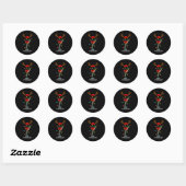 Sticker Rond Funny Reindeer Winedeer Reinbeer Matching Couples (Feuille)
