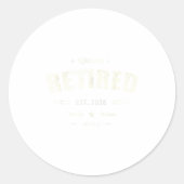 Sticker Rond Funny Retired 2026 Not My Problem Anymore Dad Vaca (Devant)