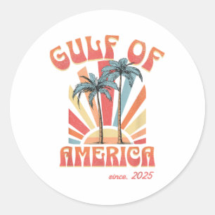 Sticker Rond Funny Retro 2025 Grunge Design, Golfe Des Etats-Un