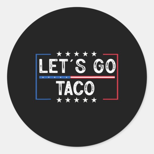 Sticker Rond Funny Retro Allons-y Taco (Devant)
