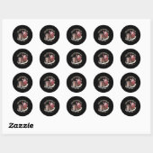 Sticker Rond Funny Retro Christmas Cat (Feuille)