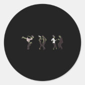 Sticker Rond Funny Retro Frankenstein Monster Et Mariée Danser (Devant)