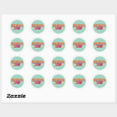 Sticker Rond Funny Retro Procrastination Club Rainbow (Feuille)