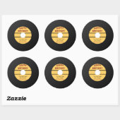 Sticker Rond Funny Rétro Record Anniversaire (Feuille)