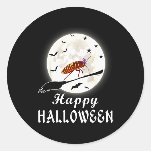 Sticker Rond Funny Roach Halloween Costume For Roach Lover (Devant)