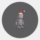 Sticker Rond Funny Robot Christmas Graphics Lights Lover Long S (Devant)
