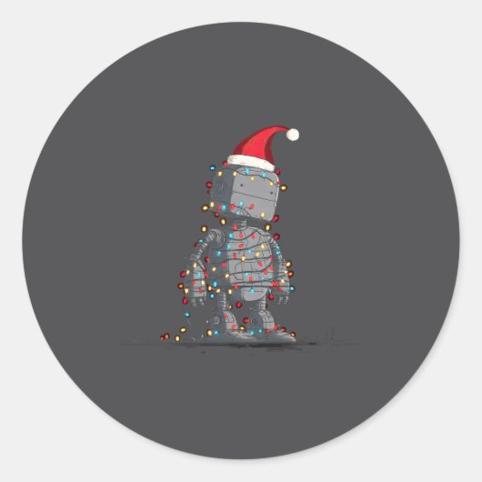 Sticker Rond Funny Robot Christmas Graphics Lights Lover Long S (Devant)