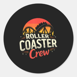 Sticker Rond Funny Roller Dessous de verre Crew Amusement Park