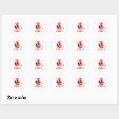 Sticker Rond Funny Rooster F-caw-f Valentines Day Chicken Fcawf (Feuille)