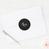 Sticker Rond Funny Rude Black Dachshund Dog Meme Middle Finger  (Enveloppe)