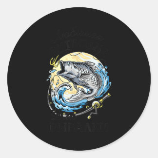 Sticker Rond Funny Russian saying fishing fish Russia