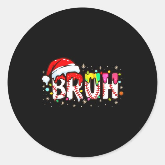 Sticker Rond Funny Santa Bruh Baseball Christmas Xmas Meme Paja (Devant)