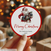 Sticker Rond Funny Santa Claus Gift Label for Christmas Party