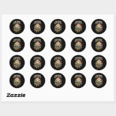 Sticker Rond Funny Santa lisant 67 Meme Tee Noël Enseignant (Feuille)