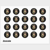 Sticker Rond Funny Santa lisant 67 Meme Tee Noël Enseignant (Feuille)