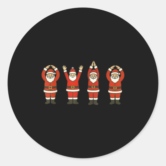 Sticker Rond Funny Santa Ohio Midwestern Party O-h-i-o Christma (Devant)